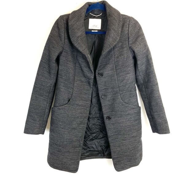 Aritzia Wilfred Cocoon Coat Jacket Women's XXS Gray Wool Blend  EUC - Picture 2 of 7